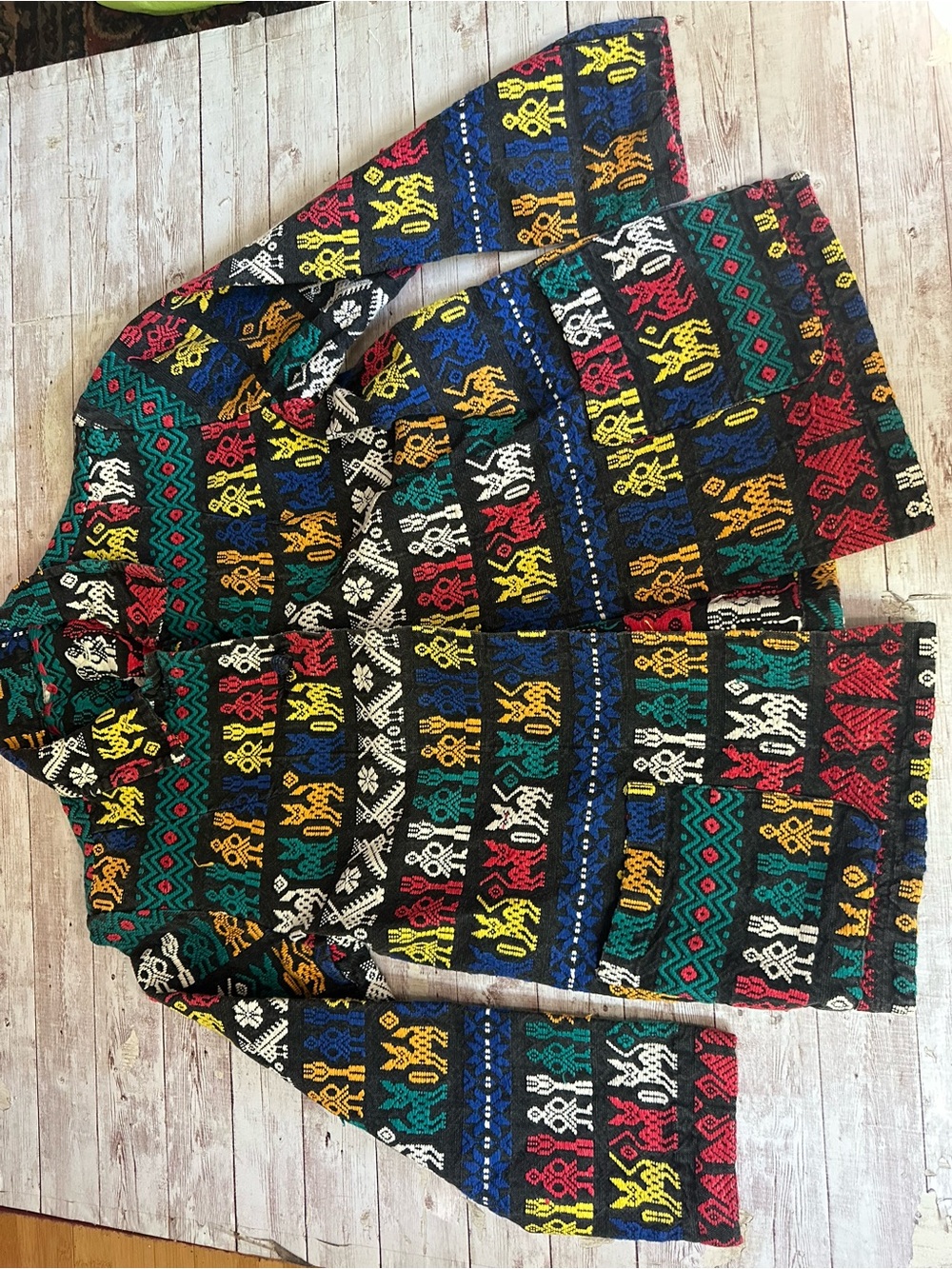 Colorful Aztec Pattern Knit Cardigan